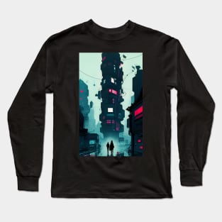 Cyberpunk TV Tower Long Sleeve T-Shirt